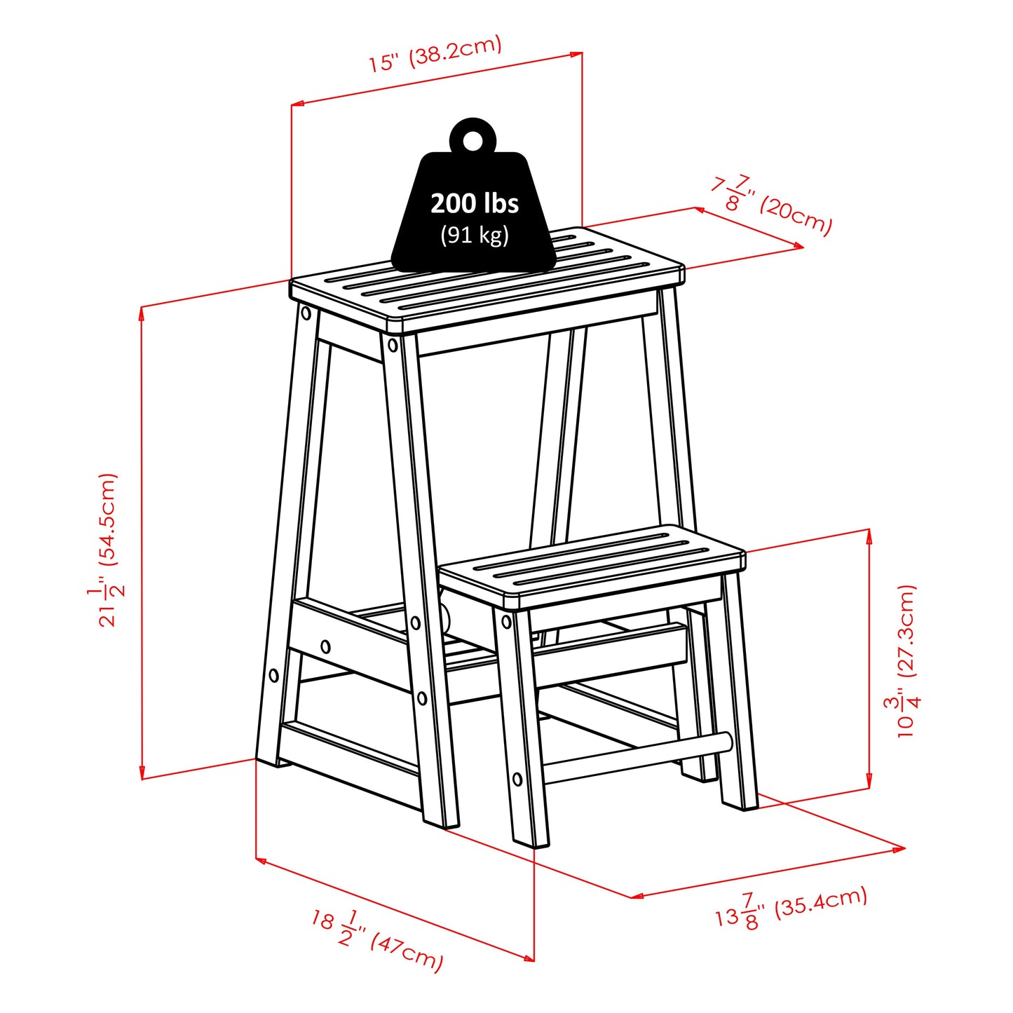Ascend Step Stool, Walnut
