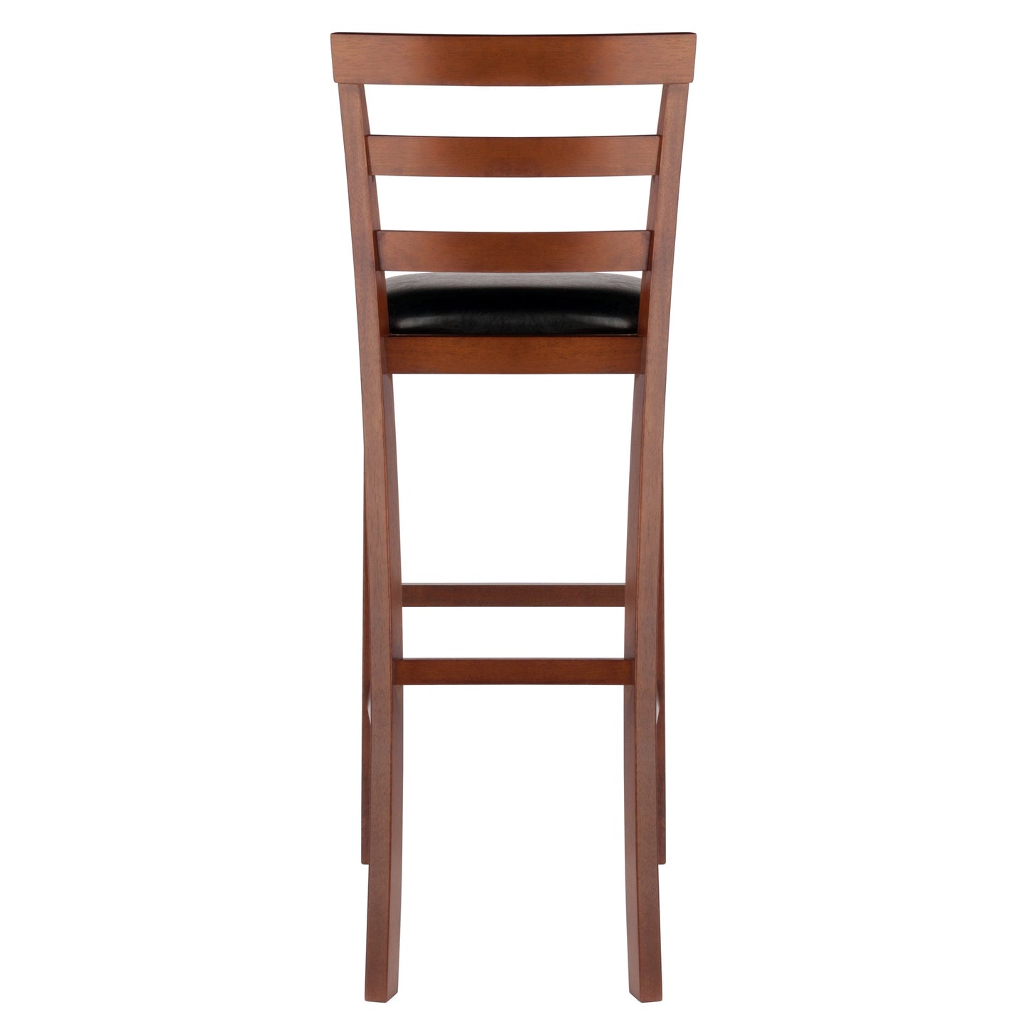 Simone 2-Pc Cushion Ladder-back Bar Stool Set, Black and Walnut