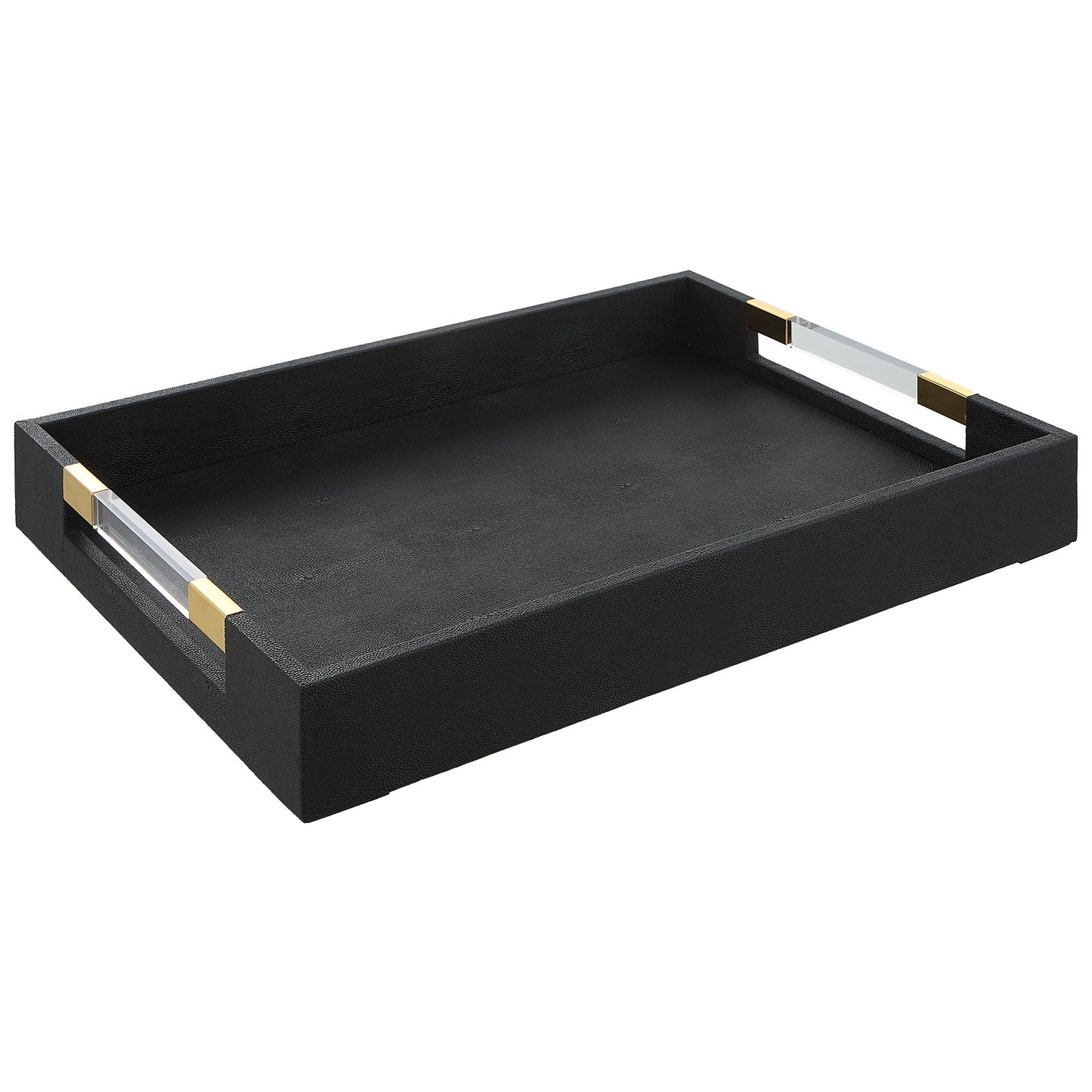 Uttermost Wessex Black Shagreen Tray