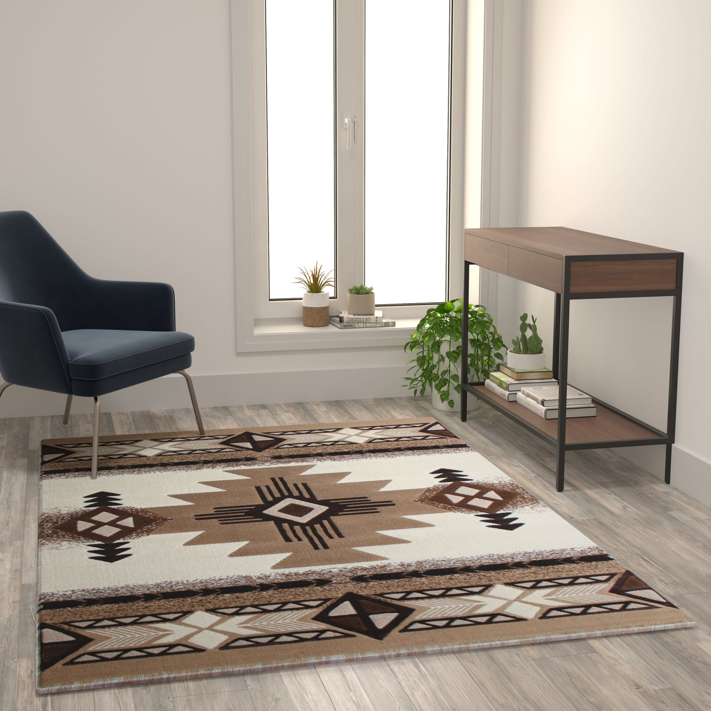 5x7 Rustic Ivory Area Rug ACD-RG180-57-IV-GG