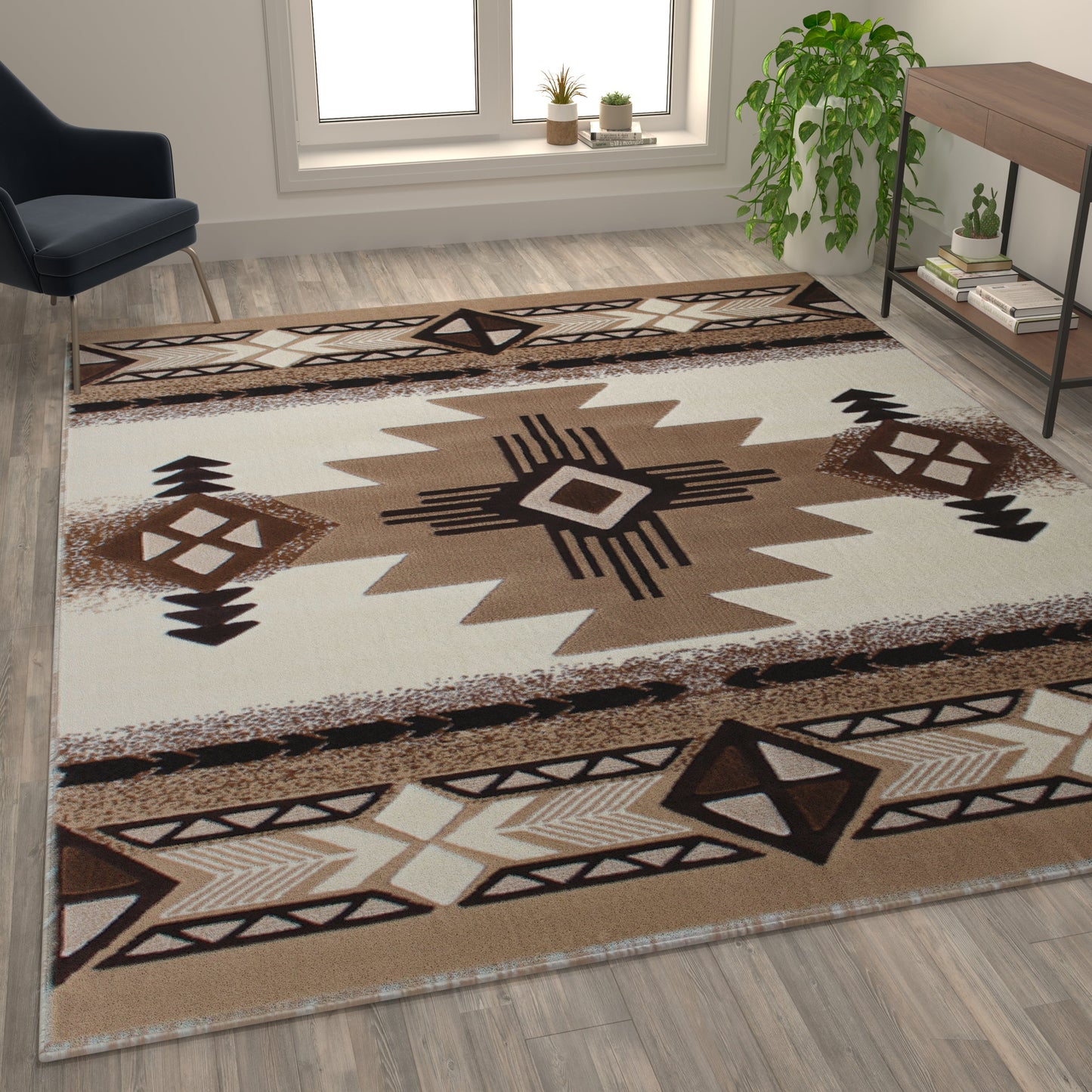 8x10 Rustic Ivory Area Rug ACD-RG184-810-IV-GG