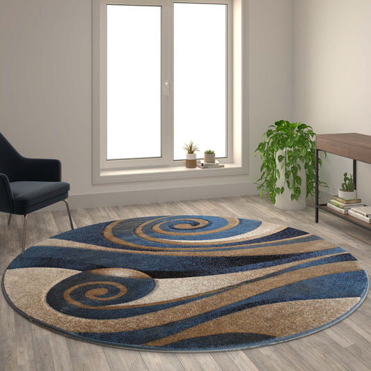 8' x 8' Blue & Beige Area Rug ACD-RG2775-88-BL-GG