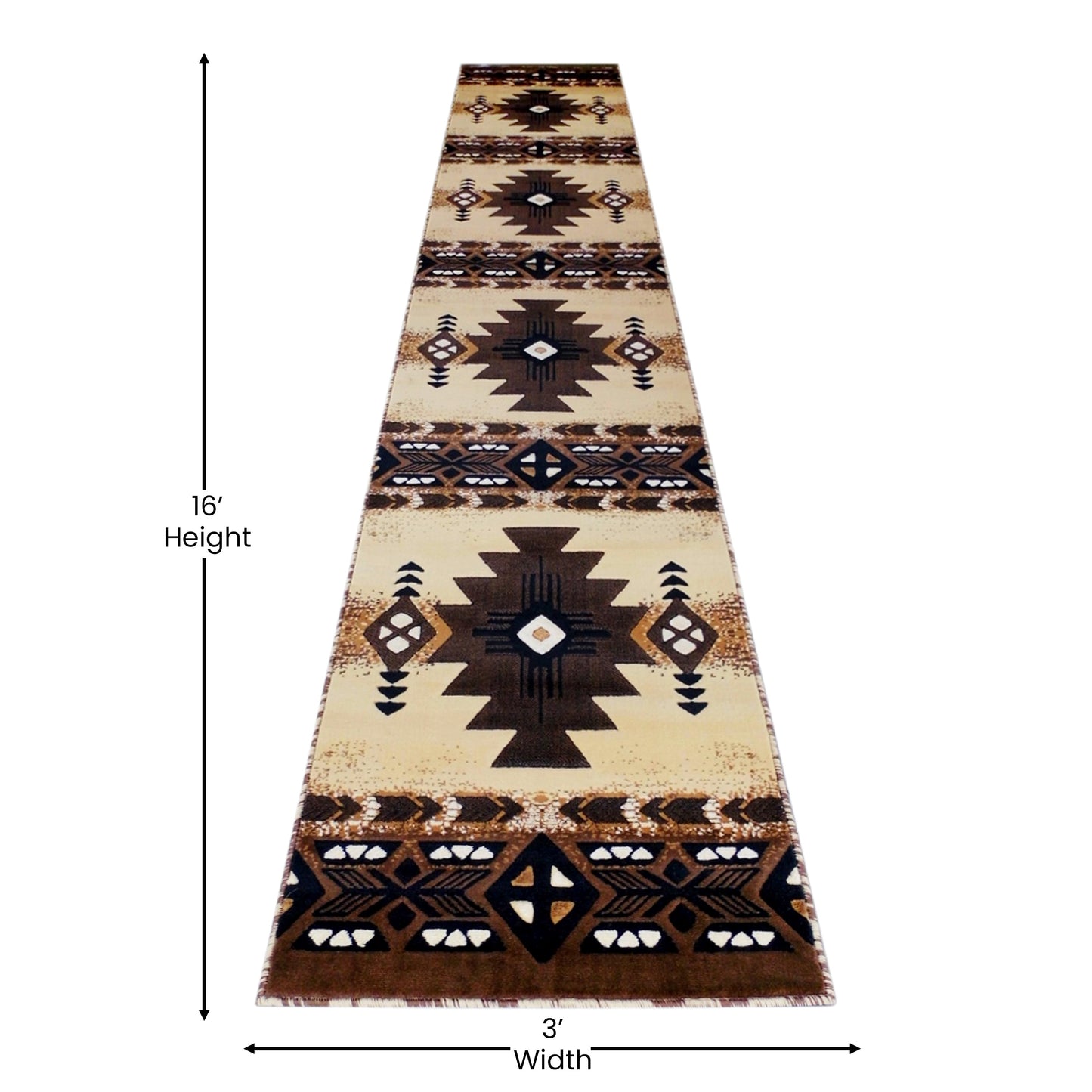 3x16 Rustic Brown Area Rug ACD-RG2813-316-BN-GG