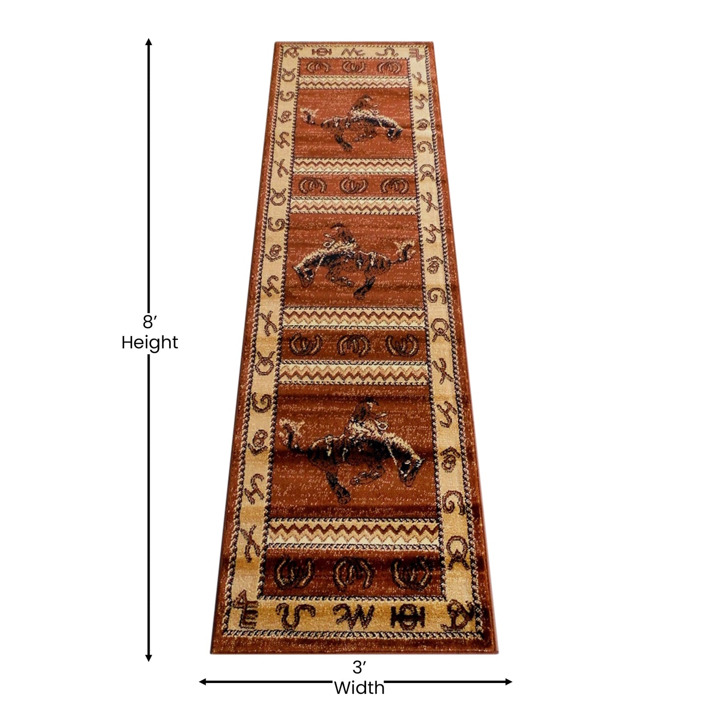 Beige 2' x 7' Cowboy Area Rug ACD-RG2819-27-BN-GG