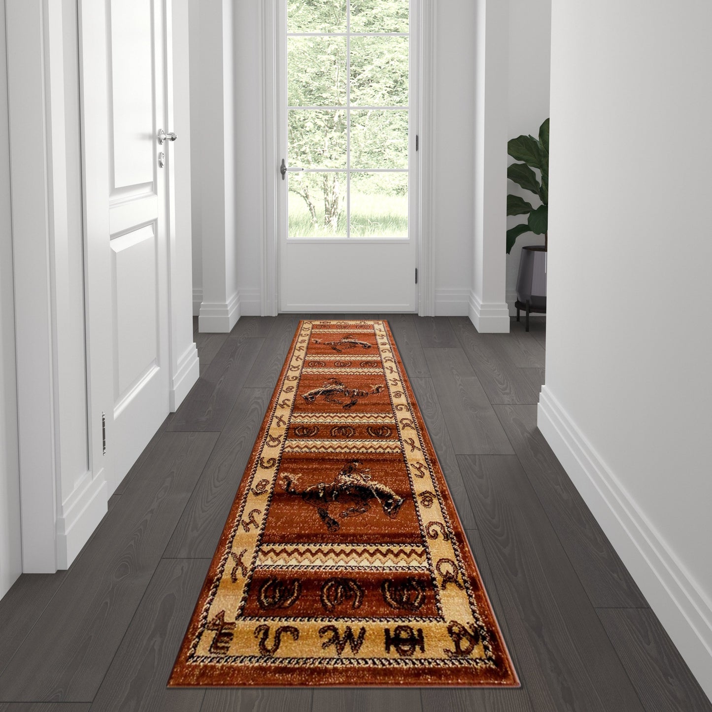 Beige 2' x 7' Cowboy Area Rug ACD-RG2819-27-BN-GG
