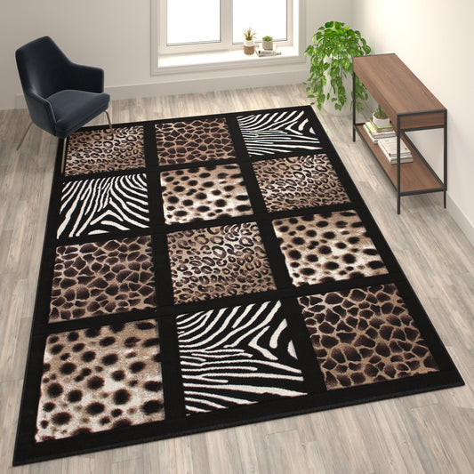8' x 11' Animal Print Area Rug ACD-RG2QJK-811-BK-GG