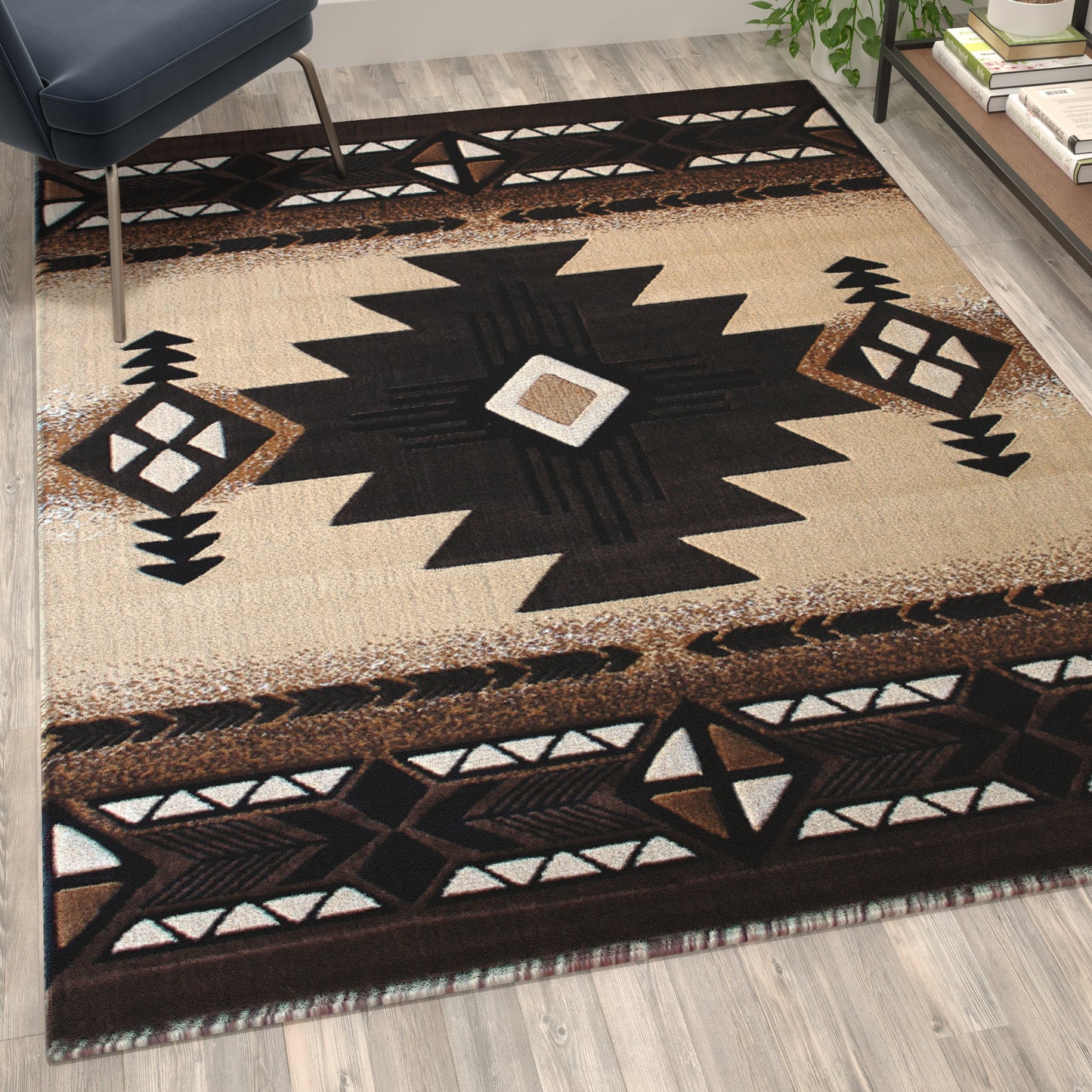 5x7 Rustic Brown Area Rug ACD-RGELYF-57-BN-GG