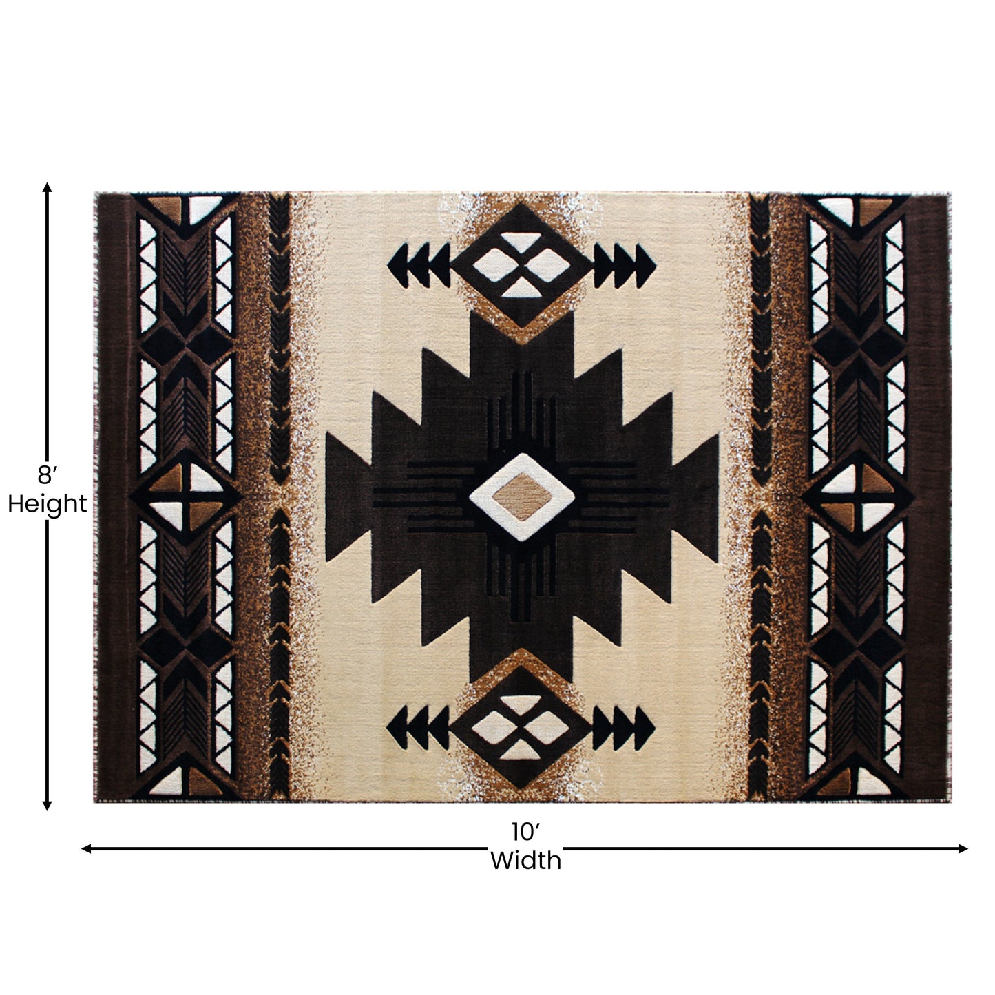 8x10 Rustic Brown Area Rug ACD-RGKGYH-810-BN-GG
