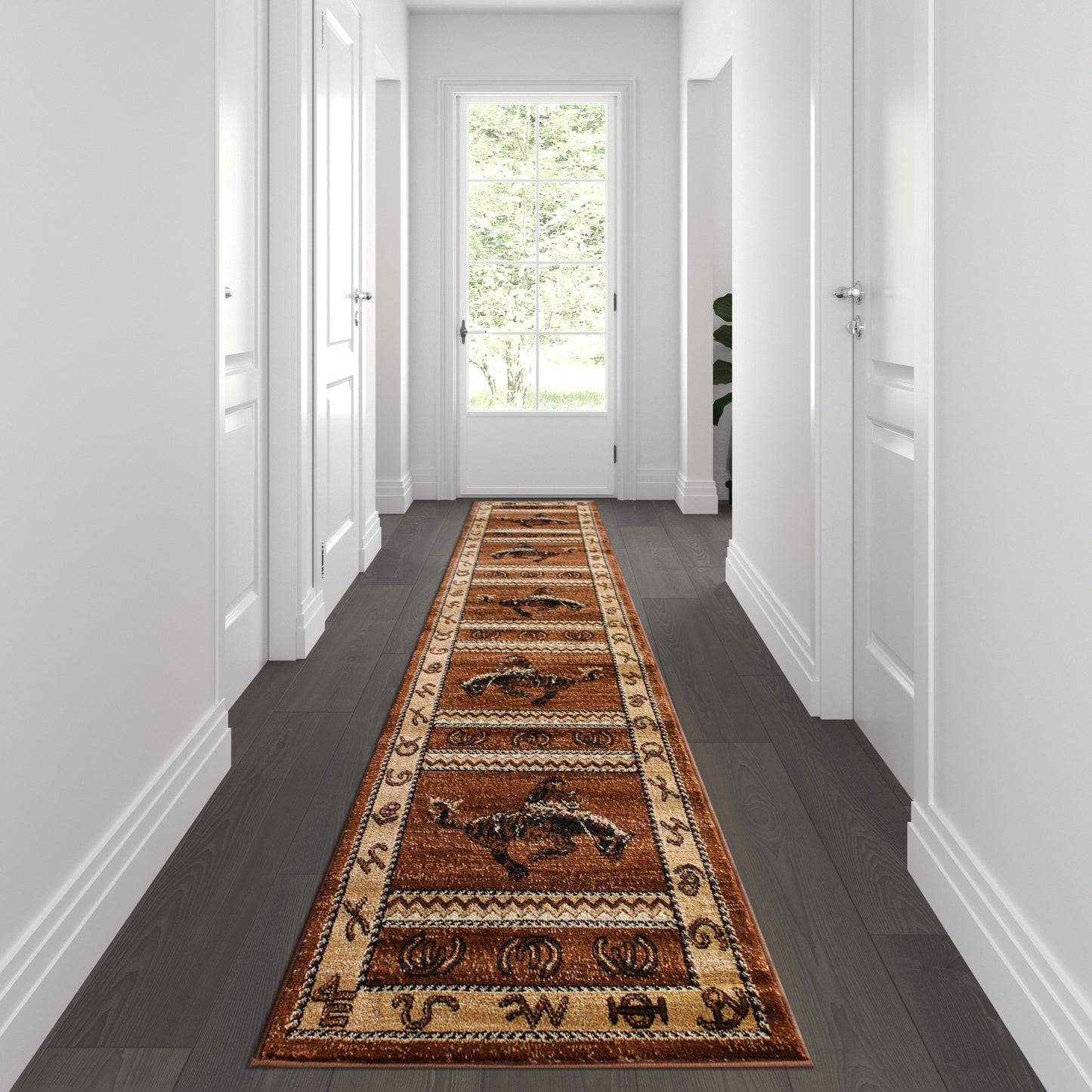 Beige 2' x 11' Cowboy Area Rug ACD-RGL370-211-BN-GG