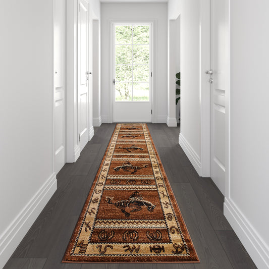 Beige 2' x 11' Cowboy Area Rug ACD-RGL370-211-BN-GG