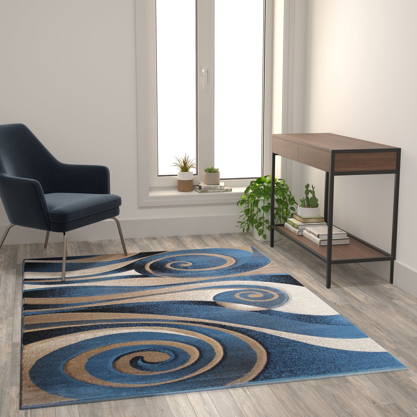 5' x 7' Blue & Beige Area Rug ACD-RGRUL4-57-BL-GG
