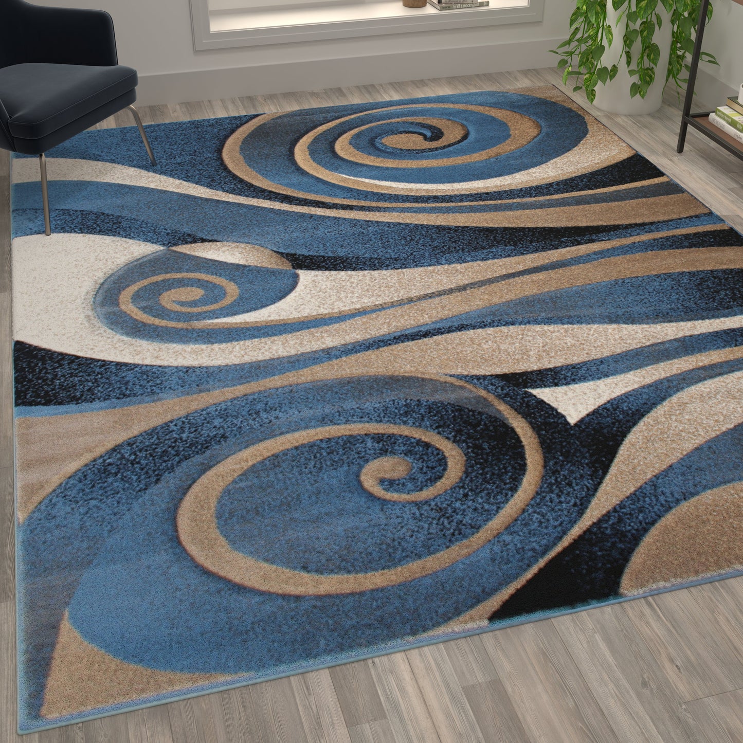 5' x 7' Blue & Beige Area Rug ACD-RGRUL4-57-BL-GG
