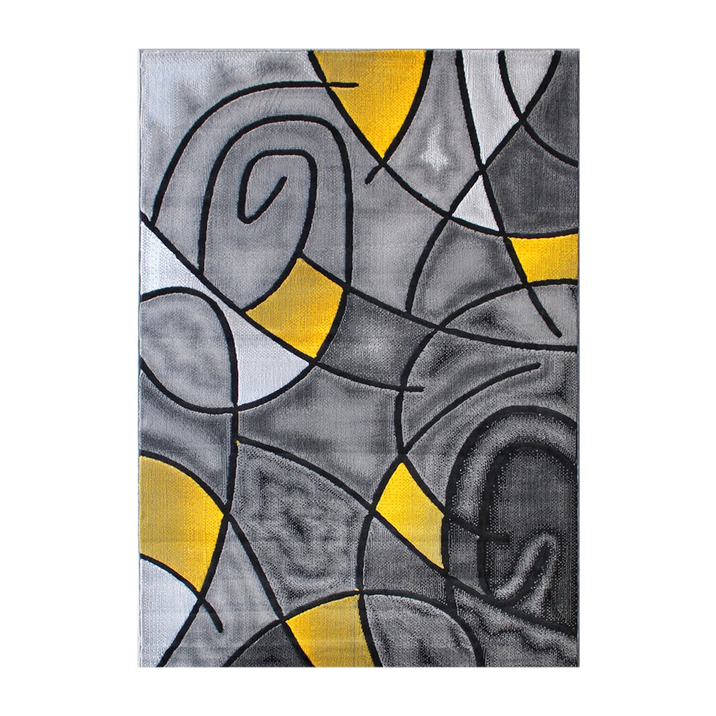 Yellow 8x10 Abstract Rug ACD-RGTRZ860-810-YL-GG