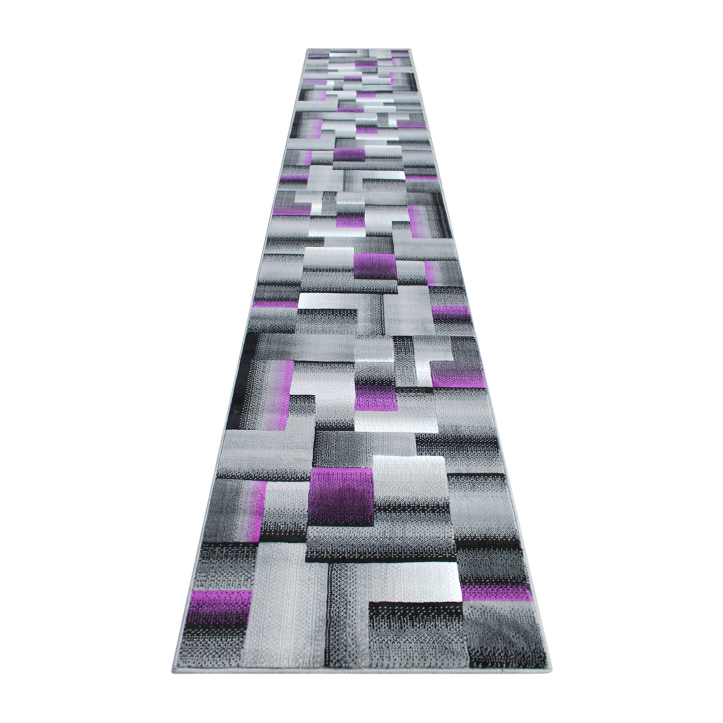 3x16 Purple Block Area Rug ACD-RGTRZ861-316-PU-GG