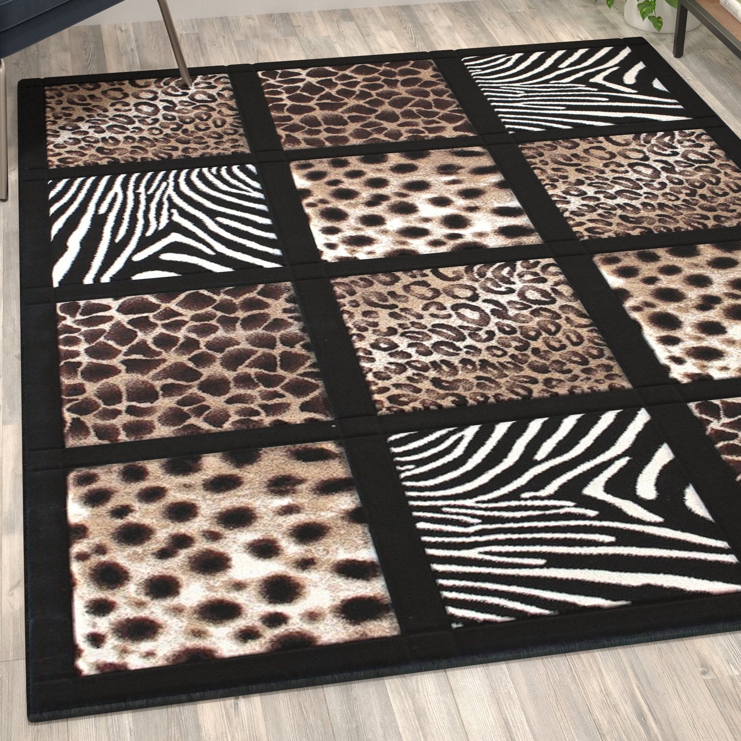 5' x 7' Animal Print Area Rug ACD-RGYHPU-57-BK-GG