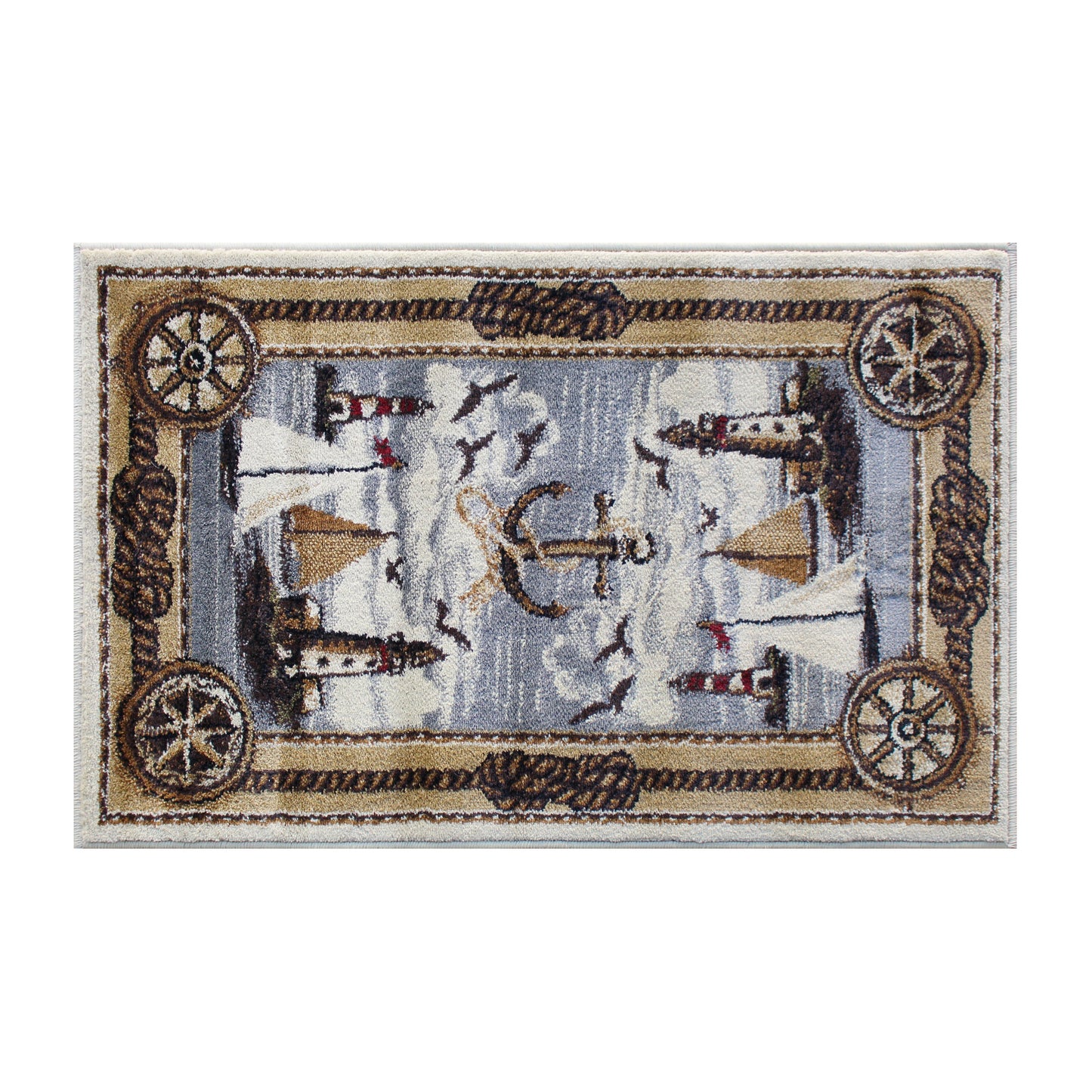 Beige 2x3 Nautical Area Rug ACD-RGZ8751-23-BG-GG