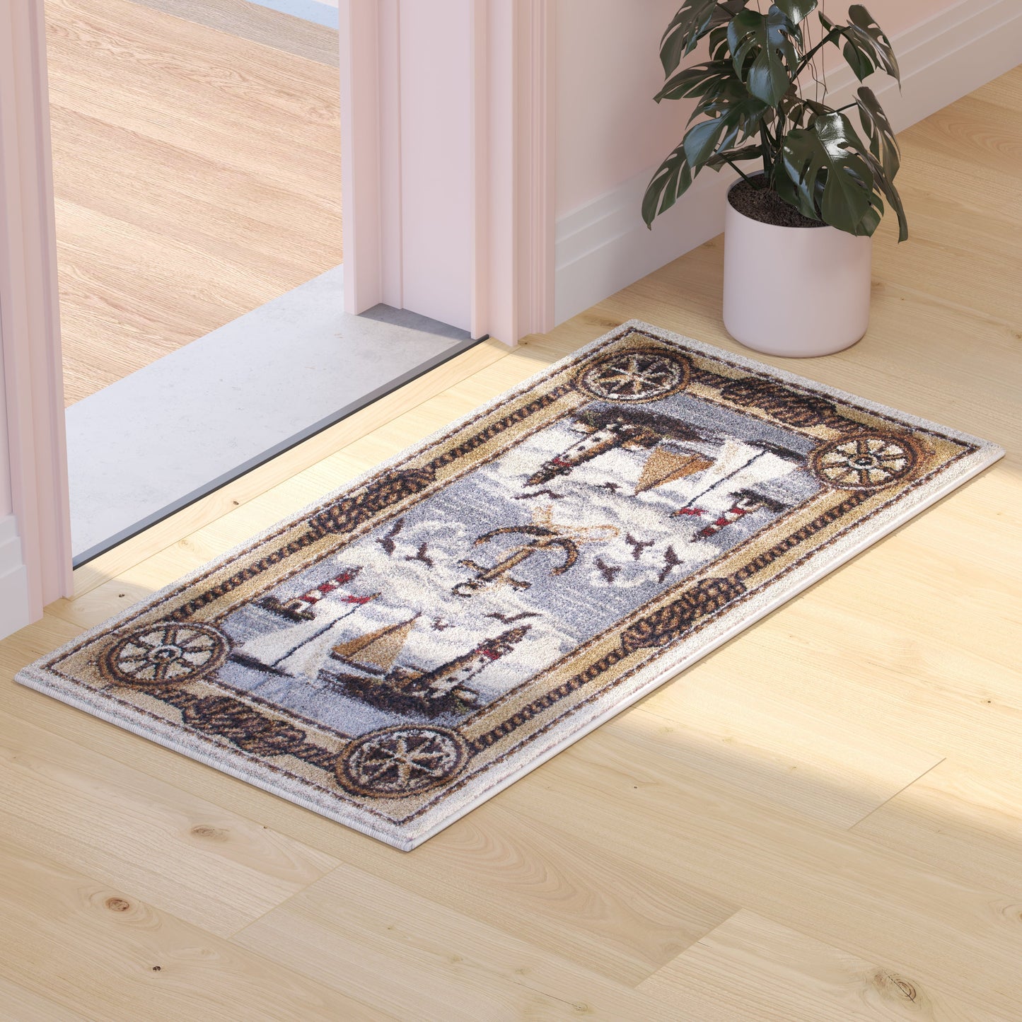 Beige 2x3 Nautical Area Rug ACD-RGZ8751-23-BG-GG