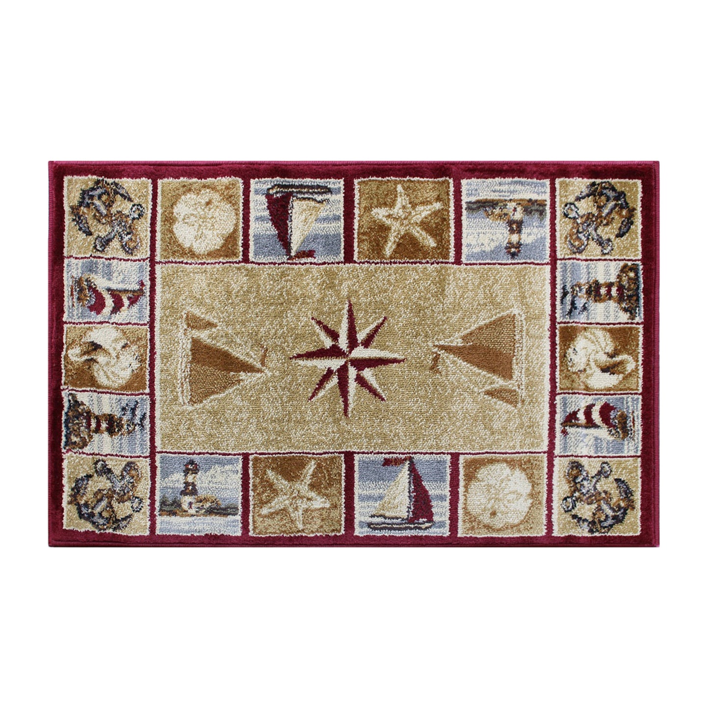 Beige 2x3 Nautical Area Rug ACD-RGZ8758-23-BG-GG