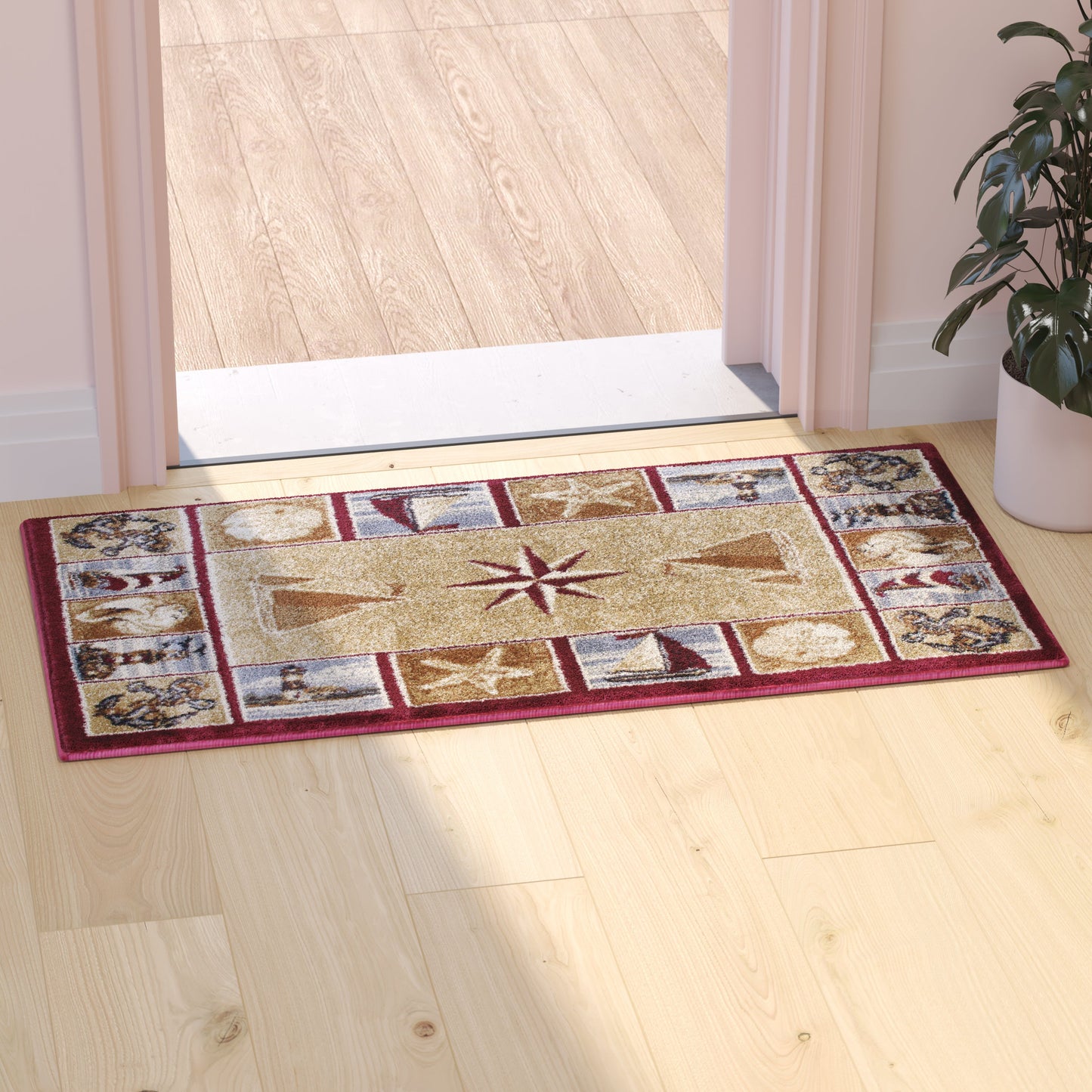 Beige 2x3 Nautical Area Rug ACD-RGZ8758-23-BG-GG