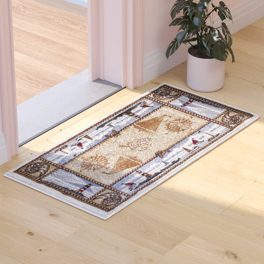 Beige 2x3 Nautical Area Rug ACD-RGZ8763-23-BG-GG