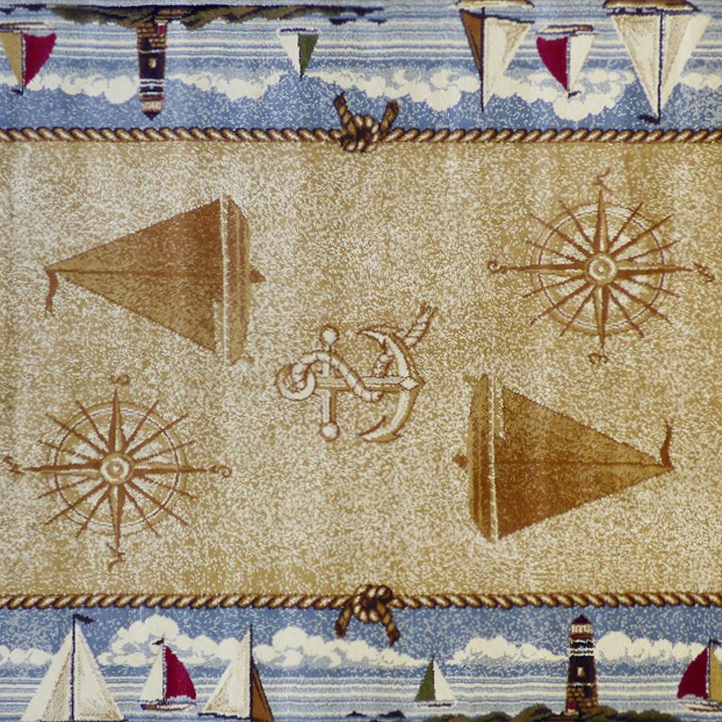 Beige 5x7 Nautical Area Rug ACD-RGZ876345-57-BG-GG
