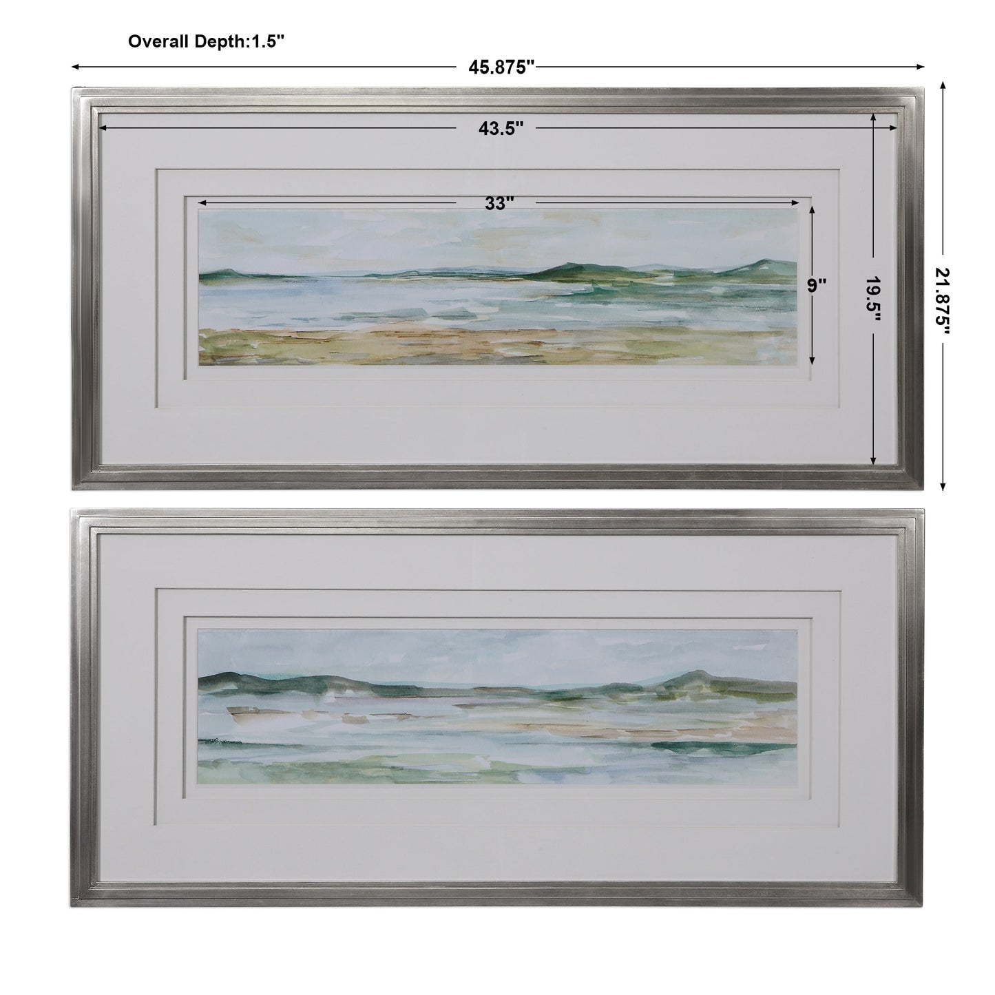 Uttermost Panoramic Seascape Framed Prints Set/2