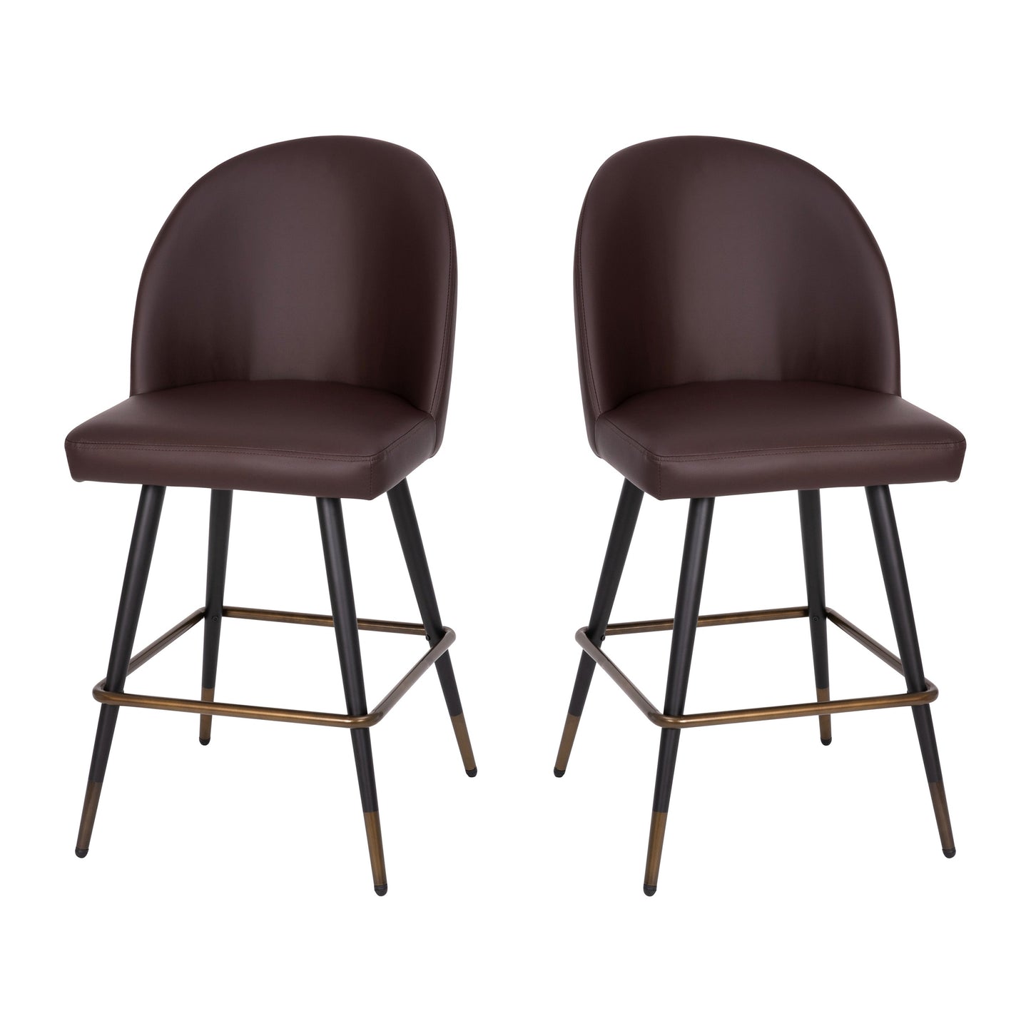 2PK 26" Brown Leather Barstool AY-1026H-26-BR-GG