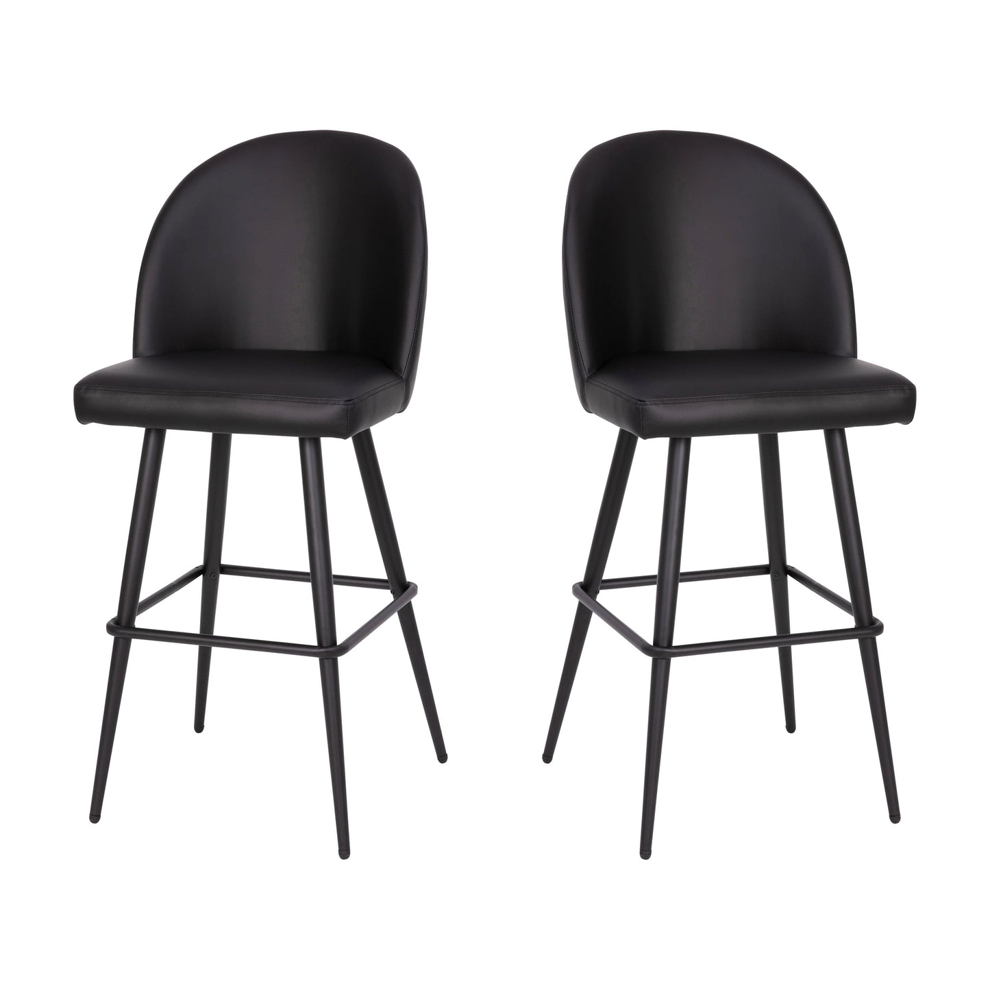 2PK 30" Black Leather Barstool AY-1026H-30-BK-GG