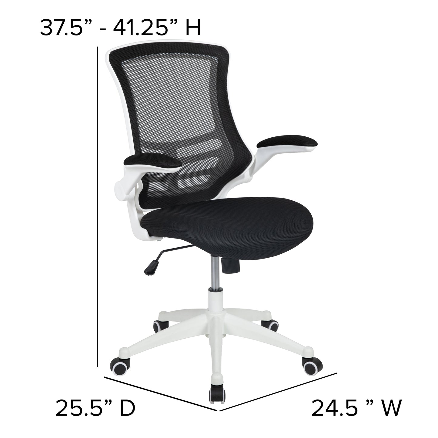 Mid-Back Mesh Desk Chair BL-X-5M-WH with Ergonomic Design and Comfortable Support