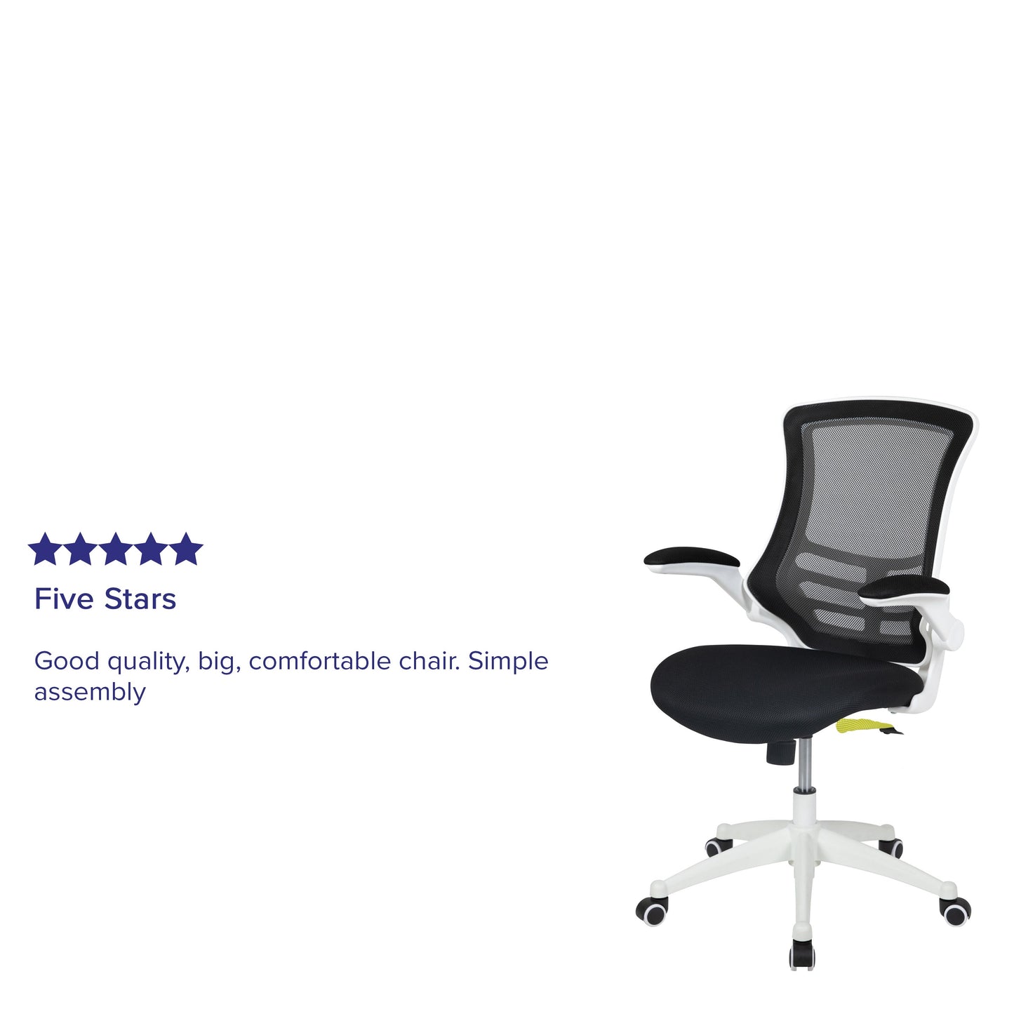 Mid-Back Mesh Desk Chair BL-X-5M-WH with Ergonomic Design and Comfortable Support