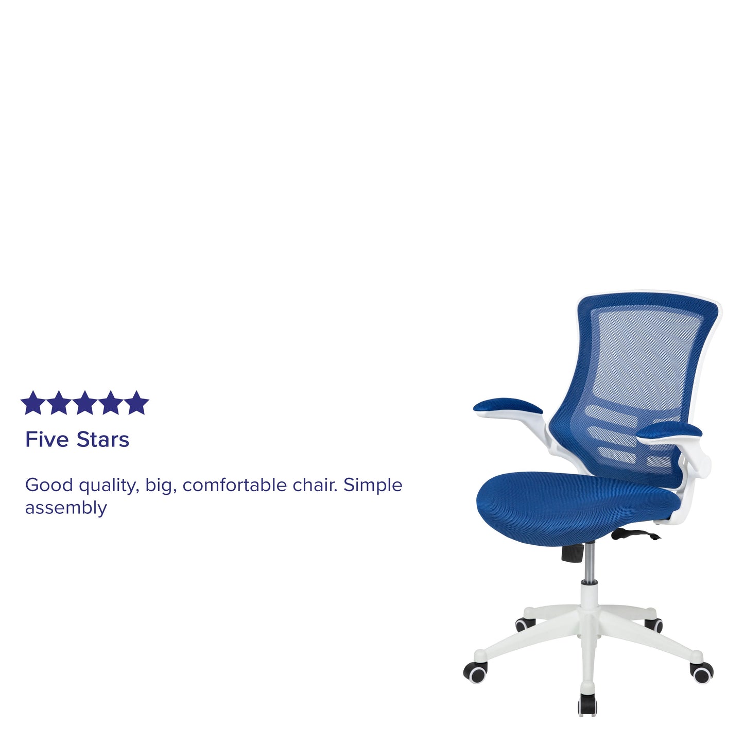 Mid-Back Mesh Desk Chair BL-X-5M-WH with Ergonomic Design and Comfortable Support