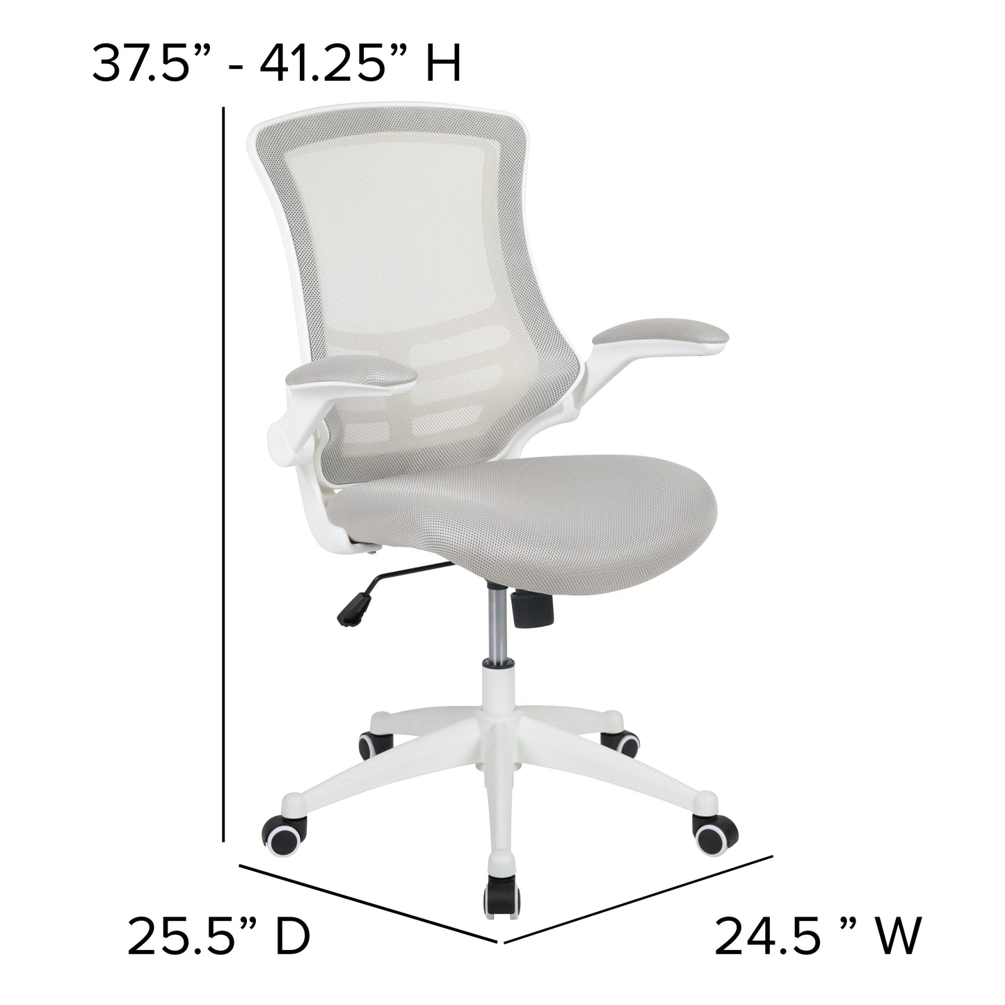 Mid-Back Mesh Desk Chair BL-X-5M-WH with Ergonomic Design and Comfortable Support