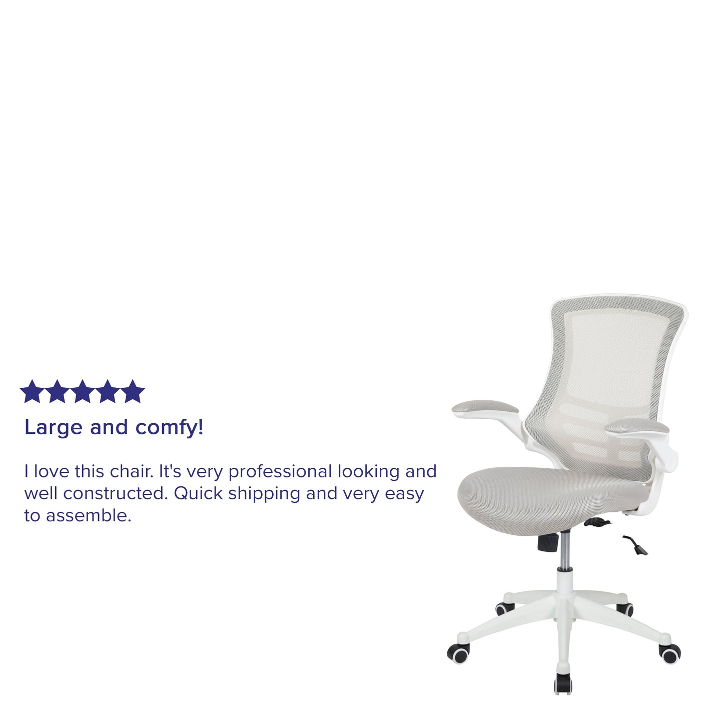 Mid-Back Mesh Desk Chair BL-X-5M-WH with Ergonomic Design and Comfortable Support