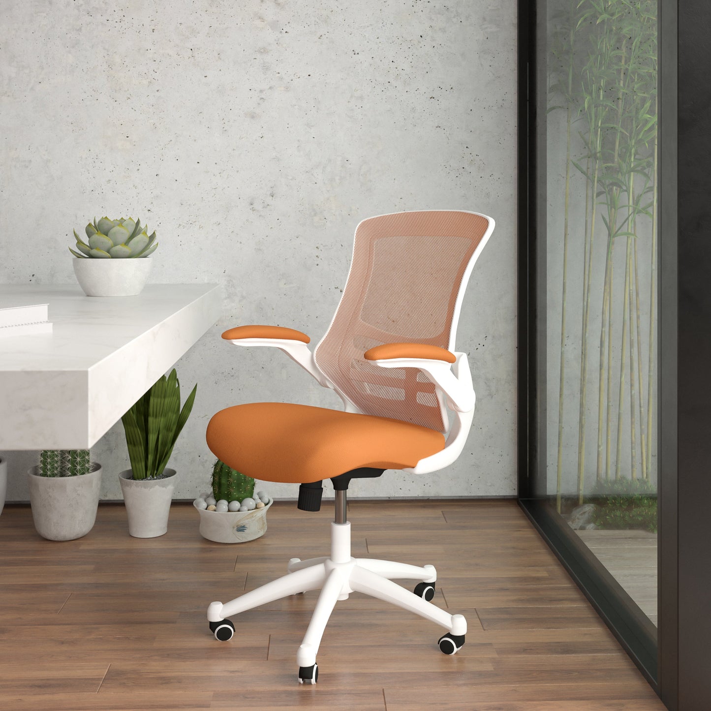 Mid-Back Mesh Desk Chair BL-X-5M-WH with Ergonomic Design and Comfortable Support