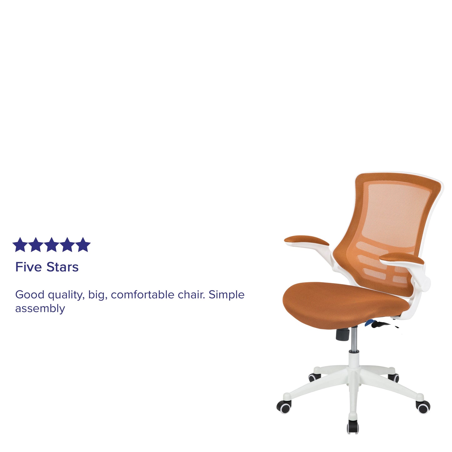 Mid-Back Mesh Desk Chair BL-X-5M-WH with Ergonomic Design and Comfortable Support