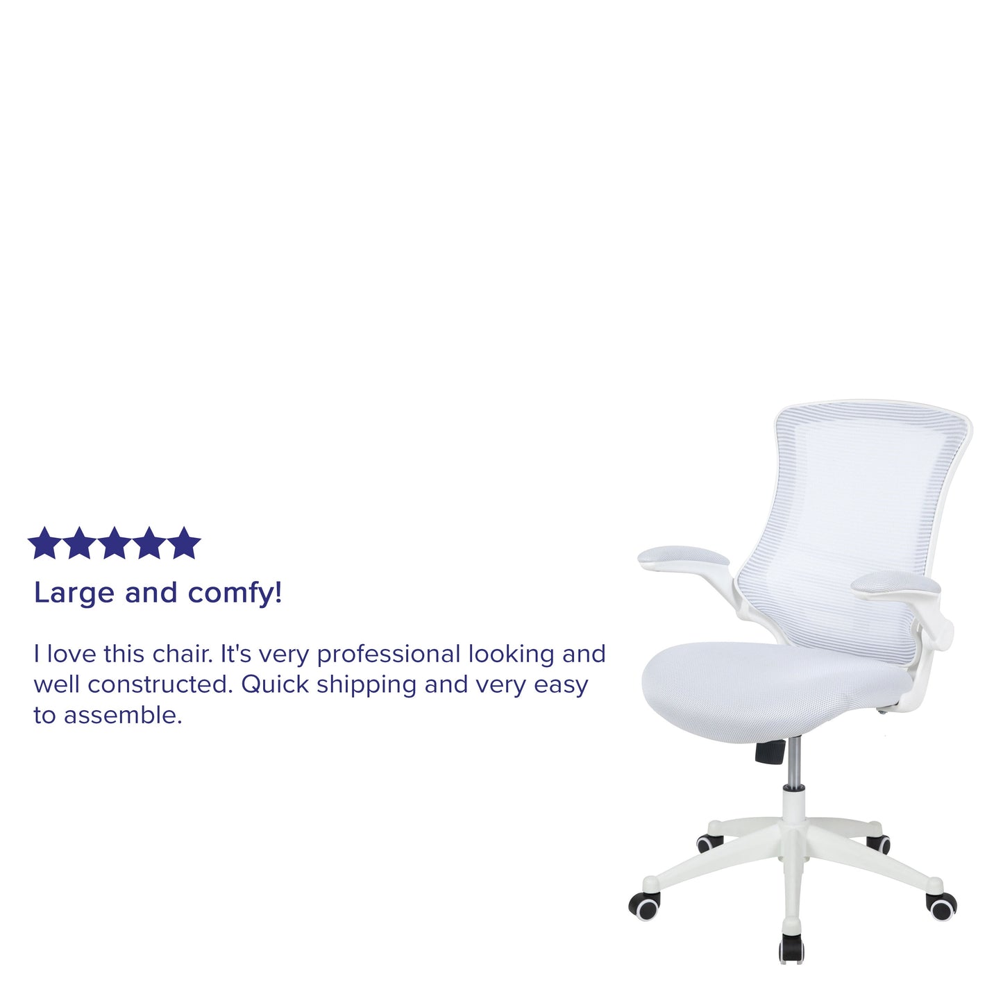Mid-Back Mesh Desk Chair BL-X-5M-WH with Ergonomic Design and Comfortable Support