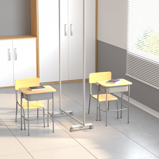 36"L Clear Mobile Partition BR-PTT002-1-AC-90183-GG