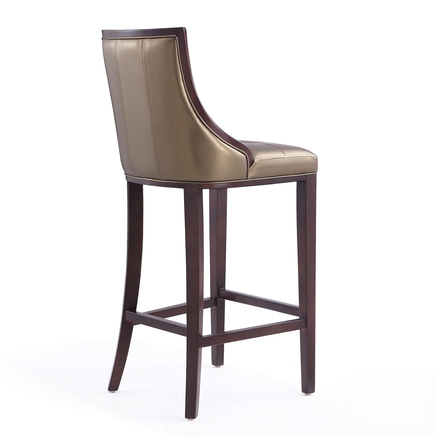 Manhattan Comfort Fifth Avenue Wood and Faux Leather Counter Height Bar Stool