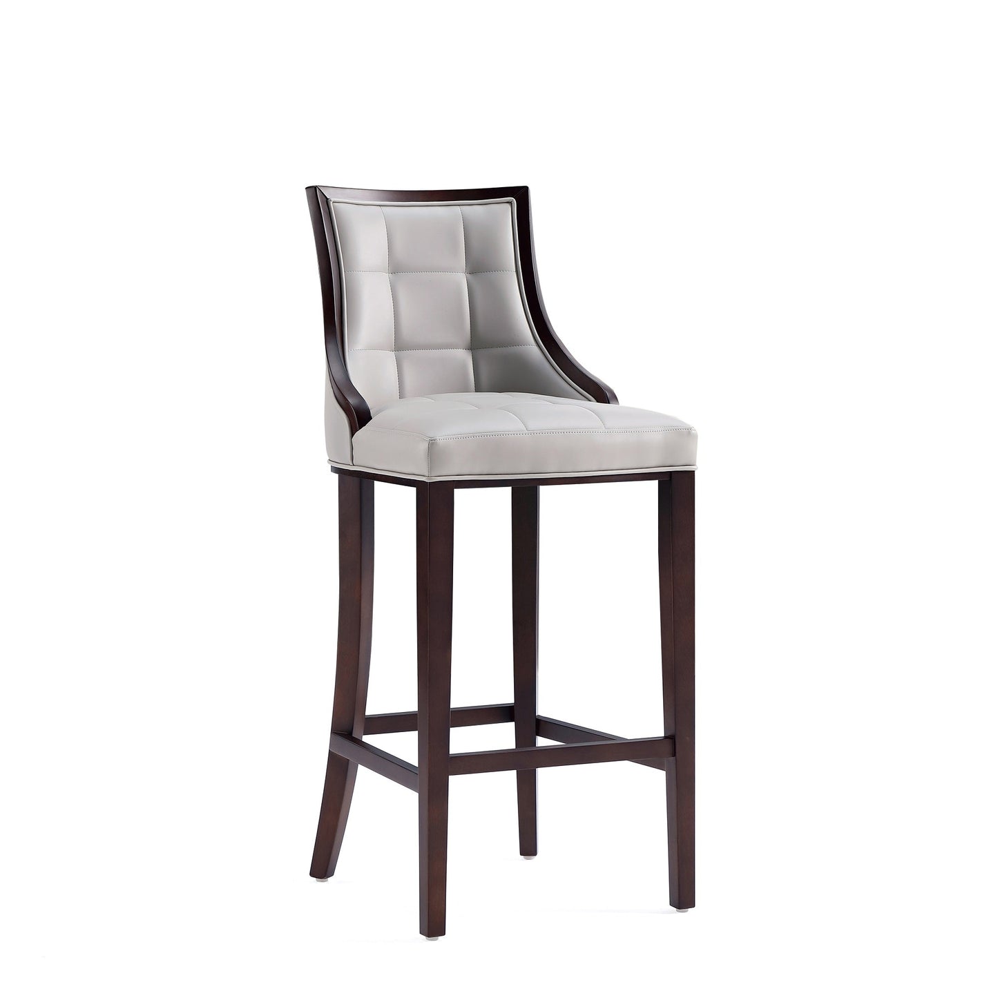 Manhattan Comfort Fifth Avenue Wood and Faux Leather Counter Height Bar Stool
