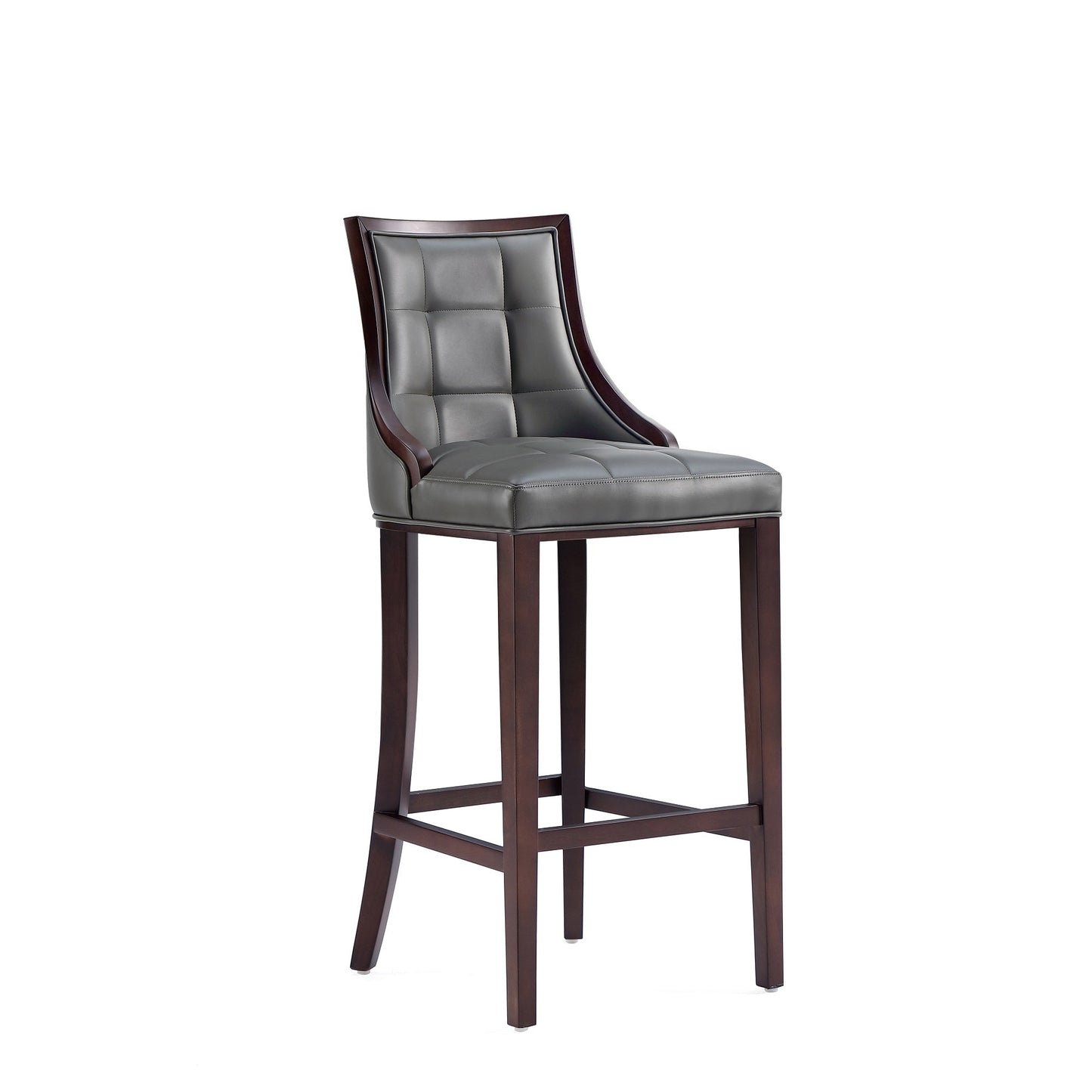 Manhattan Comfort Fifth Avenue Wood and Faux Leather Counter Height Bar Stool