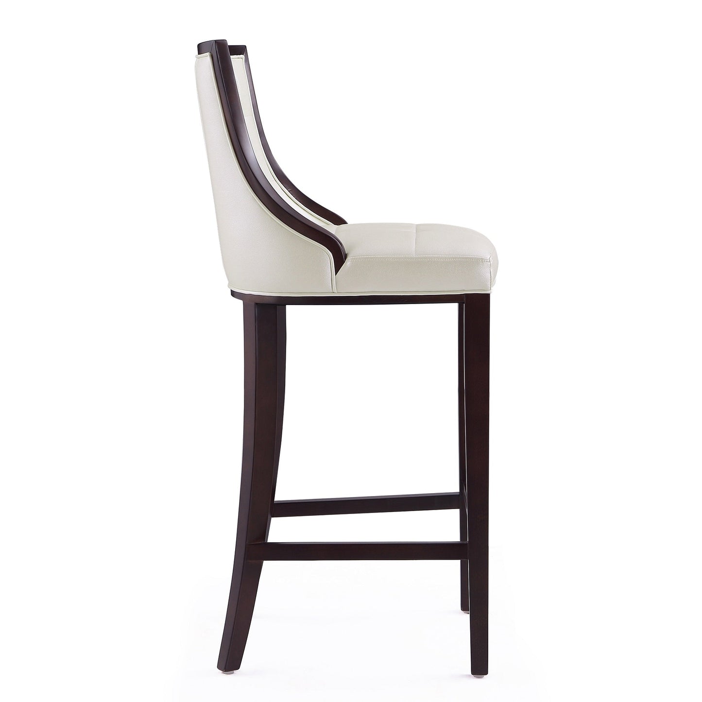 Manhattan Comfort Fifth Avenue Wood and Faux Leather Counter Height Bar Stool