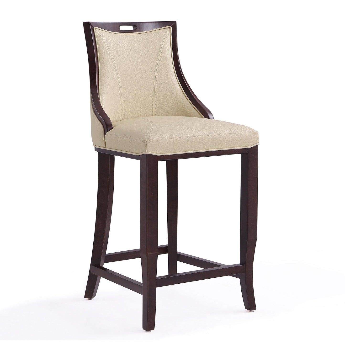 Manhattan Comfort Emperor 41 in. Walnut Beech Wood Bar Stool (Set of 2 or 3)