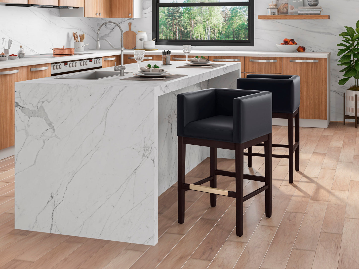 Manhattan Comfort Kingsley Barstool and Counter Height Bar Stool Collection