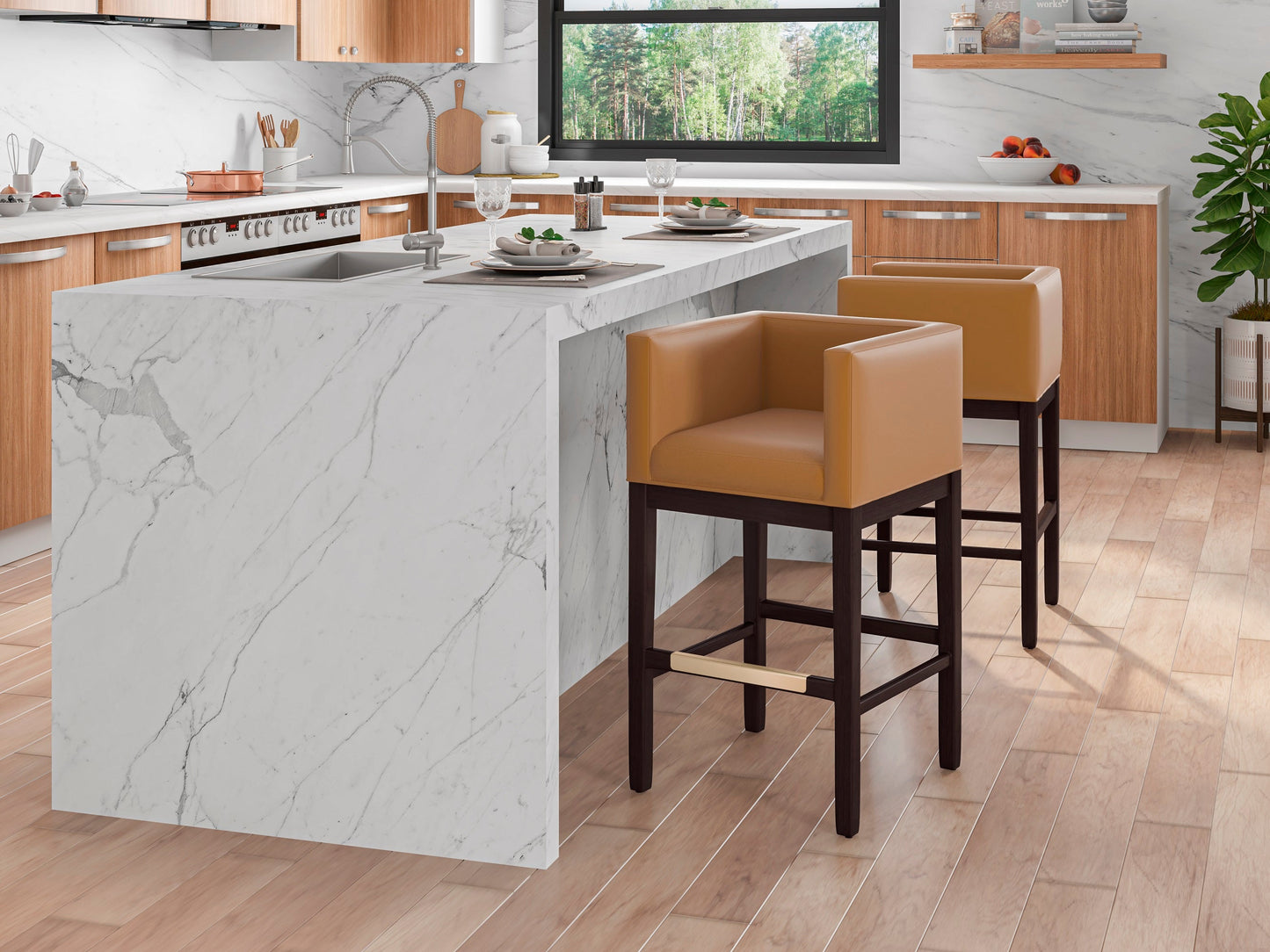 Manhattan Comfort Kingsley Barstool and Counter Height Bar Stool Collection