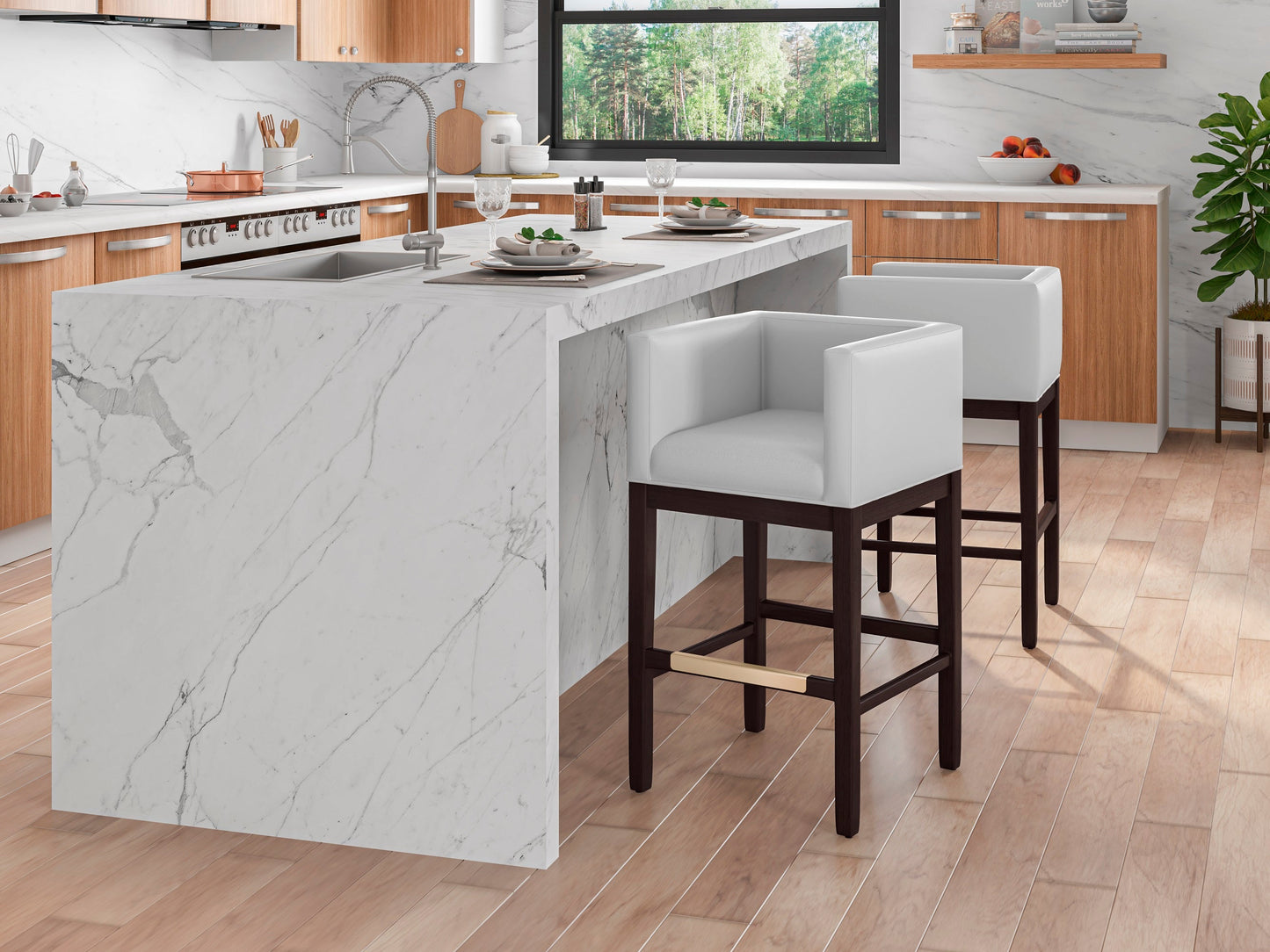 Manhattan Comfort Kingsley Barstool and Counter Height Bar Stool Collection