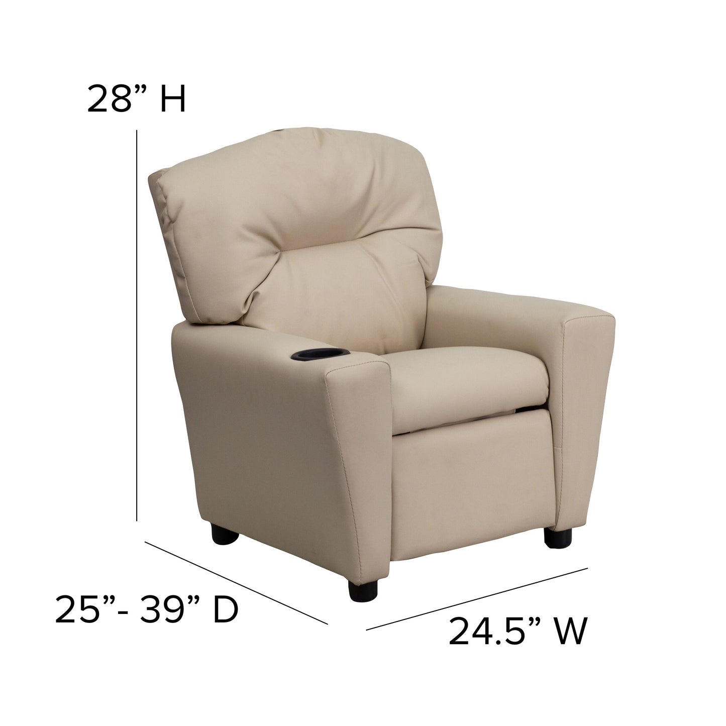 Beige Vinyl Kids Recliner BT-7950-KID-BGE-GG