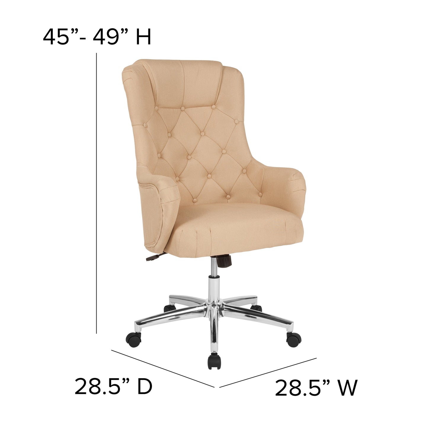 Beige Fabric High Back Chair BT-90557H-BGE-F-GG