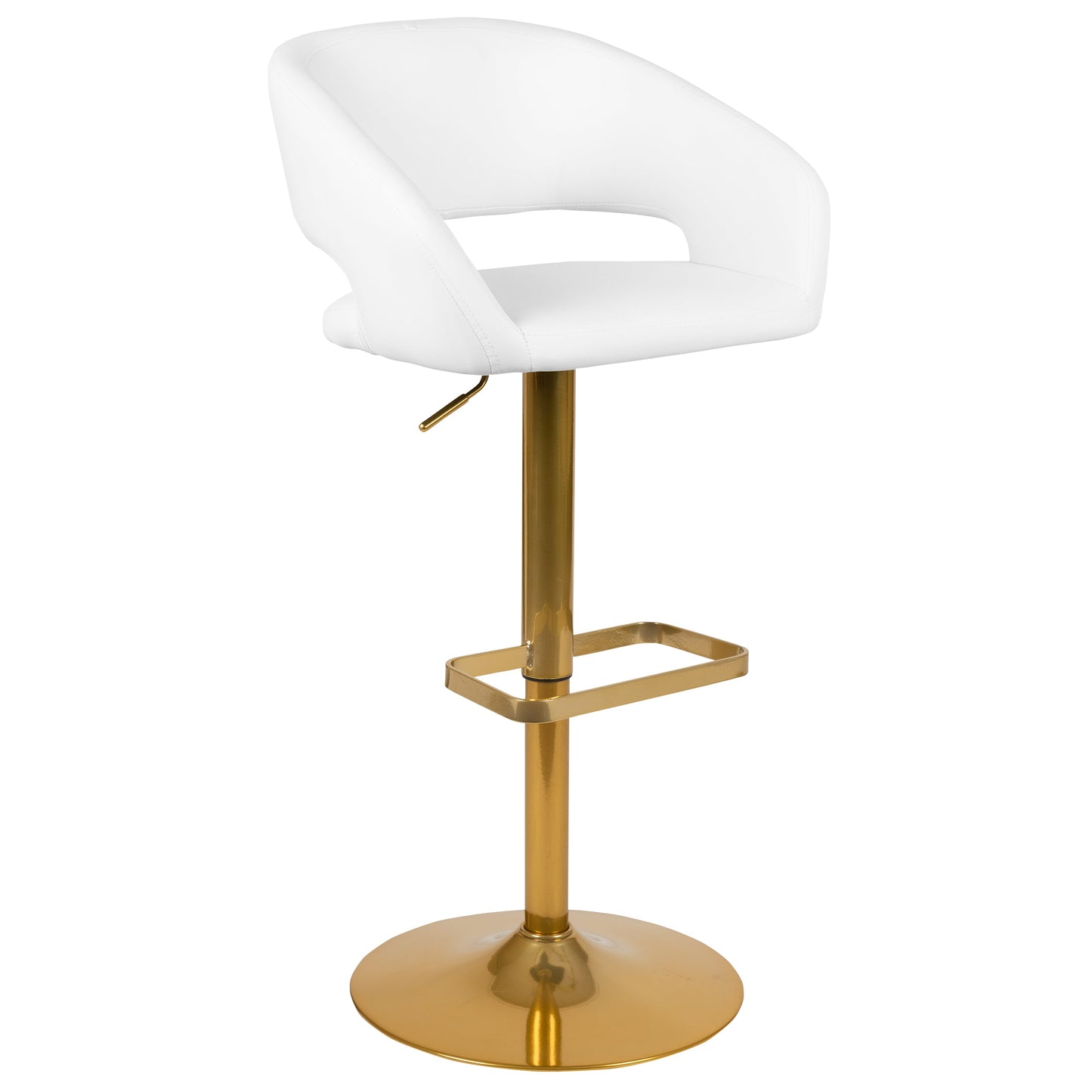 White Vinyl Barstool CH-122070-WH-G-GG
