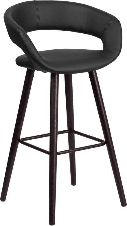 29"H Black Vinyl Barstool CH-152560-BK-VY-GG