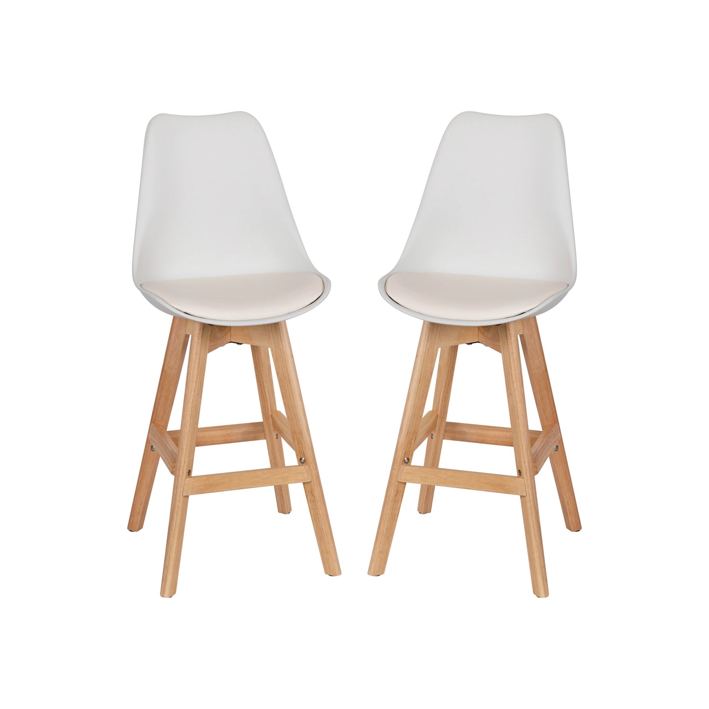 2PK 27" White Leather Stools CH-210925-7-WH-GG